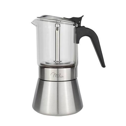 [MIL5085] Milu Espressokocher 4 Tassen Edelstahl Glas